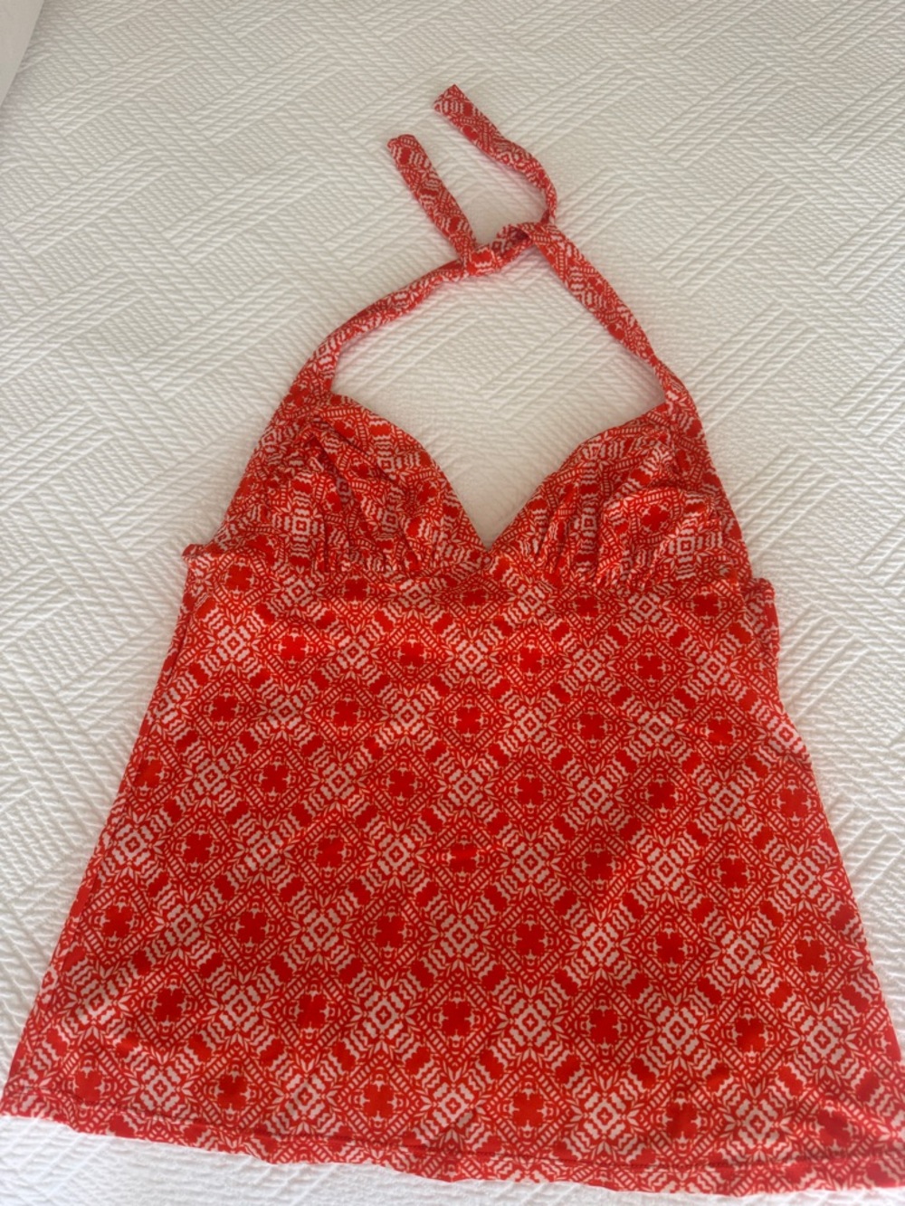 J. Crew Red Printed Halter Swim Tank